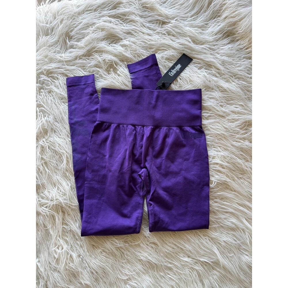 Civil Regime Kelly Seamless Scrunch Leggings Deep Dark Purple Size Small
